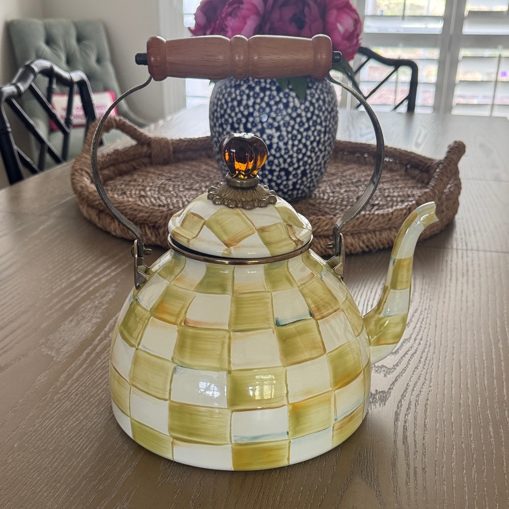 MacKenzie-Childs Parchment 3 Qt teapot